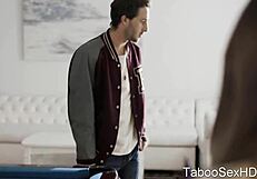 Sexy Brunette Teen Girl Gives Blowjob And Oral Sex To Football Player Before Fucking Him Passionately