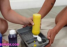 Stepsis Hailey Rose and Leana Lovings get a fresh cum coat from Max Fills in POV.