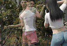3D cartoon featuring Asian girl in Matrix Hearts Blue Otter