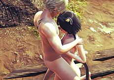 แมวเหมียวเฮนไทคลิปนมเลียแตกในคอสเพลย์