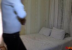 European Amber Daikiri bent over, shaved pussy riding cock to cure