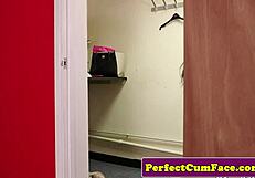 A tattooed blonde from the UK gives a great blowjob and ends it up with a facial