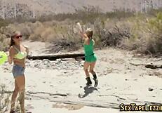 real lesbos casually flash their asses outside