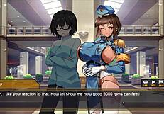 Android girl reaches orgasm with anal drill