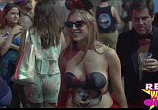 Fantasy Fest Sluts Flash On Street.