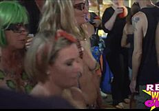 Fantasy Fest Sluts Flash On Street.