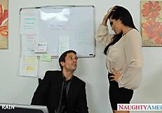 Office Babe Romi Rain Drills Hard at Work