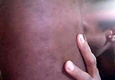 Ebony girl licks ass and deepthroats monster cock