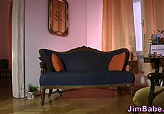 young teen in stockings gives blowjob