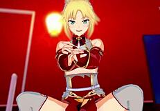 Mordred strokes you and lets you cum inside!