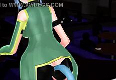 sinon from sword art online in mmd animation
