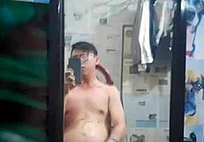 vietnamese gay man enjoys solo activities with big cock