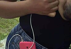 Crazy latina blowjob in the tunnel. Big tits and cock action.