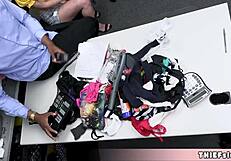 Mall cop catches two teen shoplifters in steamy threesome