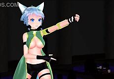 sinon from sword art online in mmd animation