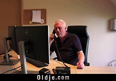 Young beauty gets an old man’s cum on her face while she is doggy style fucking him in return