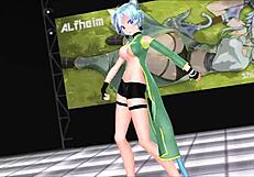 Beautiful anime babes get into some hot action in the virtual world of Sword Art Online