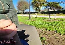 yo, flashing my junk in a public park, and stepdaughter helps me finish