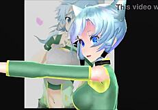 Beautiful anime babes get into some hot action in the virtual world of Sword Art Online