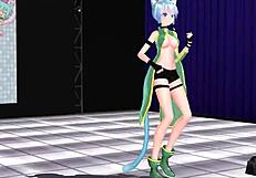 Beautiful anime babes get into some hot action in the virtual world of Sword Art Online