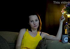 Brunette Sucks Cigarette While Watching Voyeur