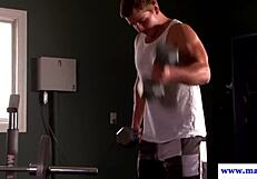 Straight Hunk Swayed To Gay Gym Blowjob