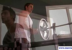 Straight Hunk Swayed To Gay Gym Blowjob