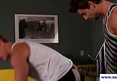 Straight Hunk Swayed To Gay Gym Blowjob