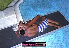 Taken at the public swimming pool jumping board