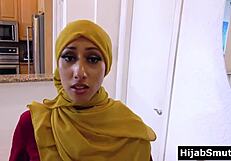 An Arab woman in hijab has an affair with her fitness trainer