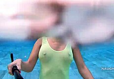 Ever Seen a Transparent Wet Swimsuit Flash in a Public Pool?