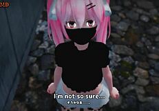 Cute 3D Anime Vampire Sucking Cock For Creampie Blowjob