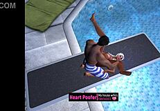 Taken at the public swimming pool jumping board