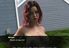 Požrešna medicinska sestra upognjena z velikimi bradavičkami v karikaturističnem uradu