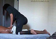 What’s behind this cute ass during a girl’s massage?