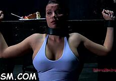 Busty girl licks extreme fur pie