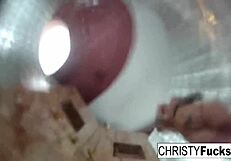 Hot shower BTS fun with Christy Dahlia and Ivan's big tits?