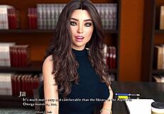 3D animated library date with beautiful girl