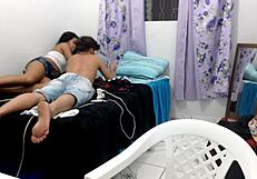 Two flakael lovers in hot erotic scene with big dick and black skin