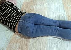 Stepson Cums on Latina Mature Ass with Panties Full of Milk