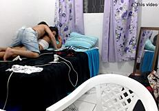 Two flakael lovers in hot erotic scene with big dick and black skin
