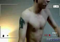 gay twinks self-sucking after naked volleyball game