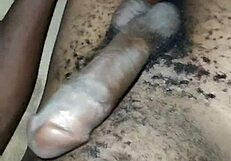 Gay twink jerks his big hairy cock solo?