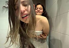 My step sister gives me a sensual shower massage