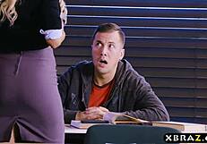 Ex-Pornstar Teacher Fucked Hard in Classroom Encounter