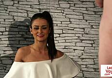 CFNM Femdom Guides Jerkoff Session at Crowded Bar