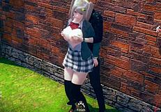 Blonde Big Tits JK Gets Handjob And Blowjob!