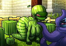 steve fucks the sexy watermelon in hornycraft parody