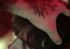 Beautiful bondaged tattooed girlfriend Sandraxo1 gives intense blowjob in homemade bondage scene