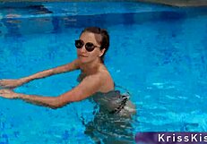 girl says, 'deep suck this big cock in pool'